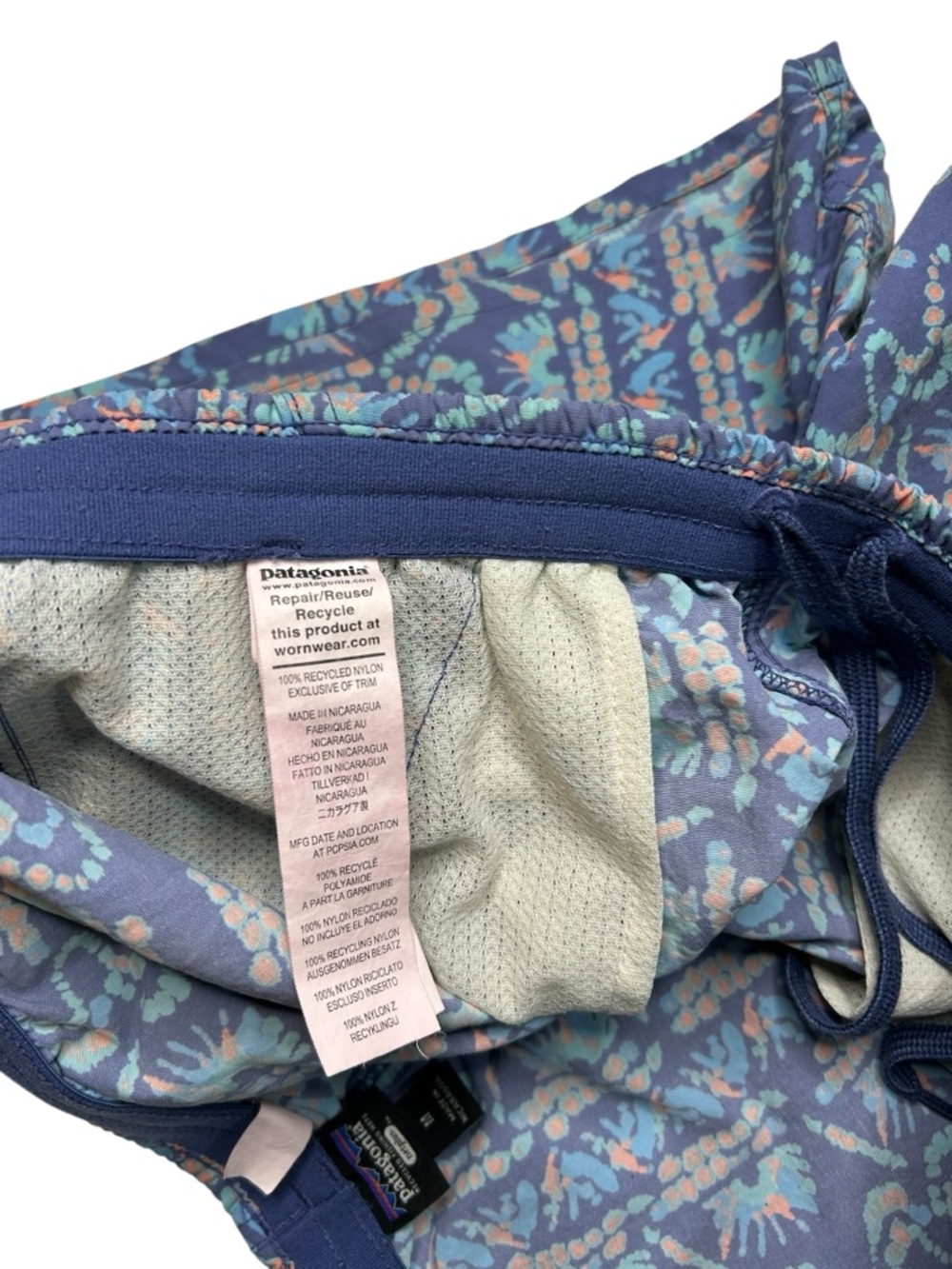 Patagonia Baggies Shorts 5" Current Blue Tropical Print Medium - Picture 7 of 11